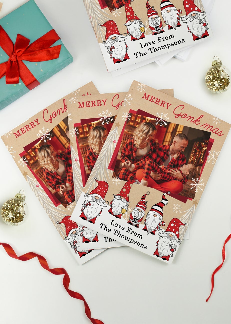 Personalised Memento Company Multi Photo Upload Pack of 10 Gonk Christmas Cards