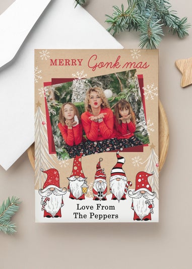 Personalised Memento Company Multi Photo Upload Pack of 10 Gonk Christmas Cards