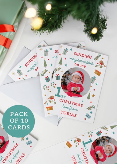Personalised Memento Company Multi My 1st Christmas Photo Upload Pack of 10 Cards