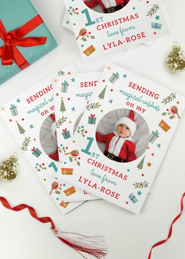 Personalised Memento Company Multi My 1st Christmas Photo Upload Pack of 10 Cards