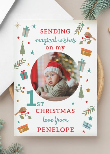 Personalised Memento Company Multi My 1st Christmas Photo Upload Pack of 10 Cards