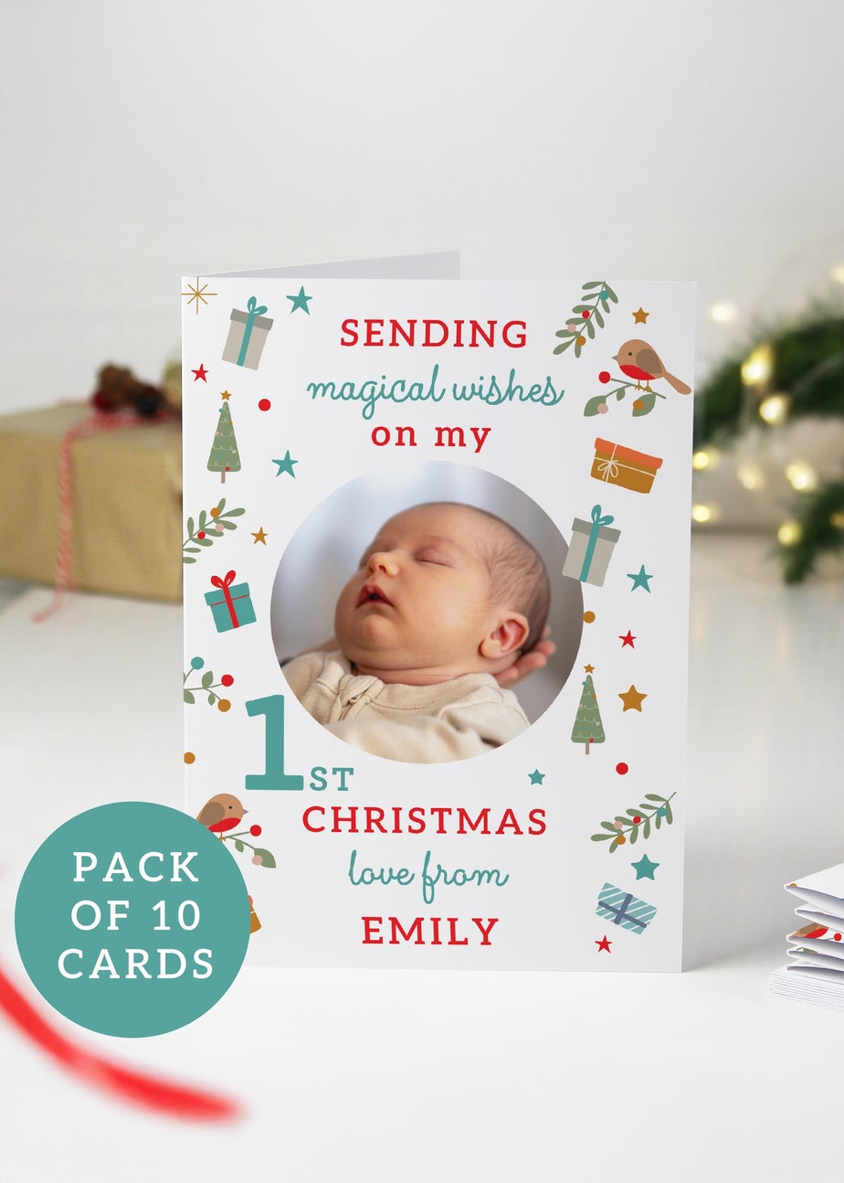 Personalised Memento Company Multi My 1st Christmas Photo Upload Pack of 10 Cards