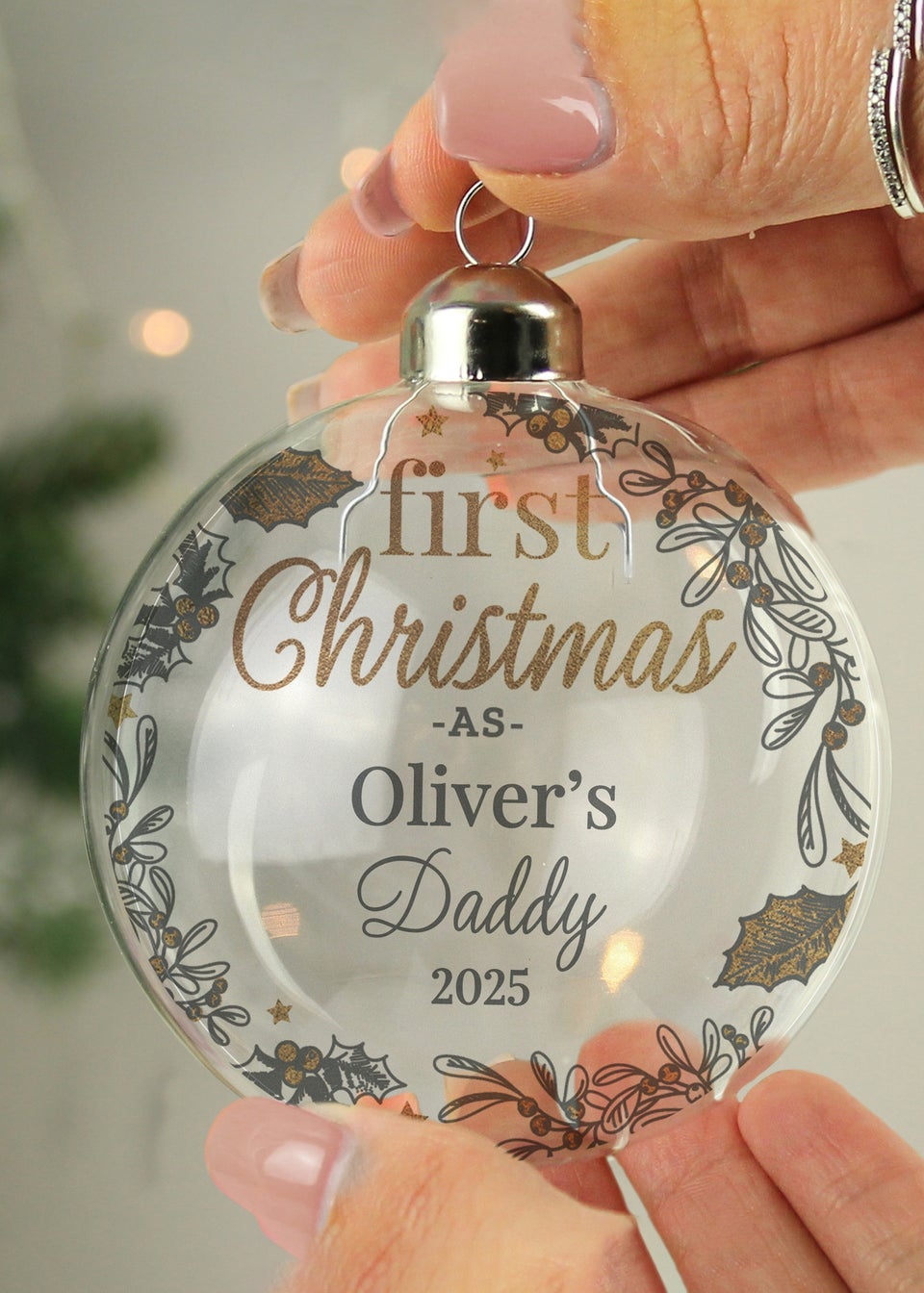 Personalised Memento Company Clear First Christmas As... Glass Bauble