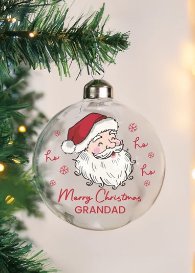 Personalised Memento Company Clear Santa Glass Bauble