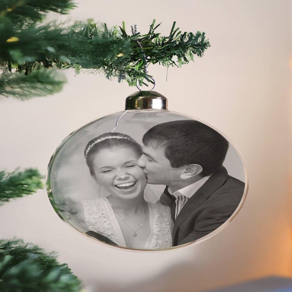 Personalised Memento Company Clear Photo Upload Glass Bauble