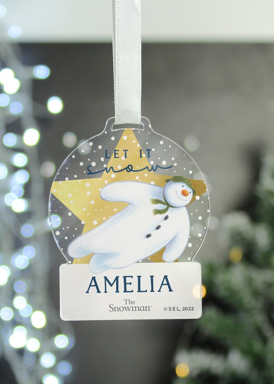 Personalised Memento Company Clear The Snowman Acrylic Decoration