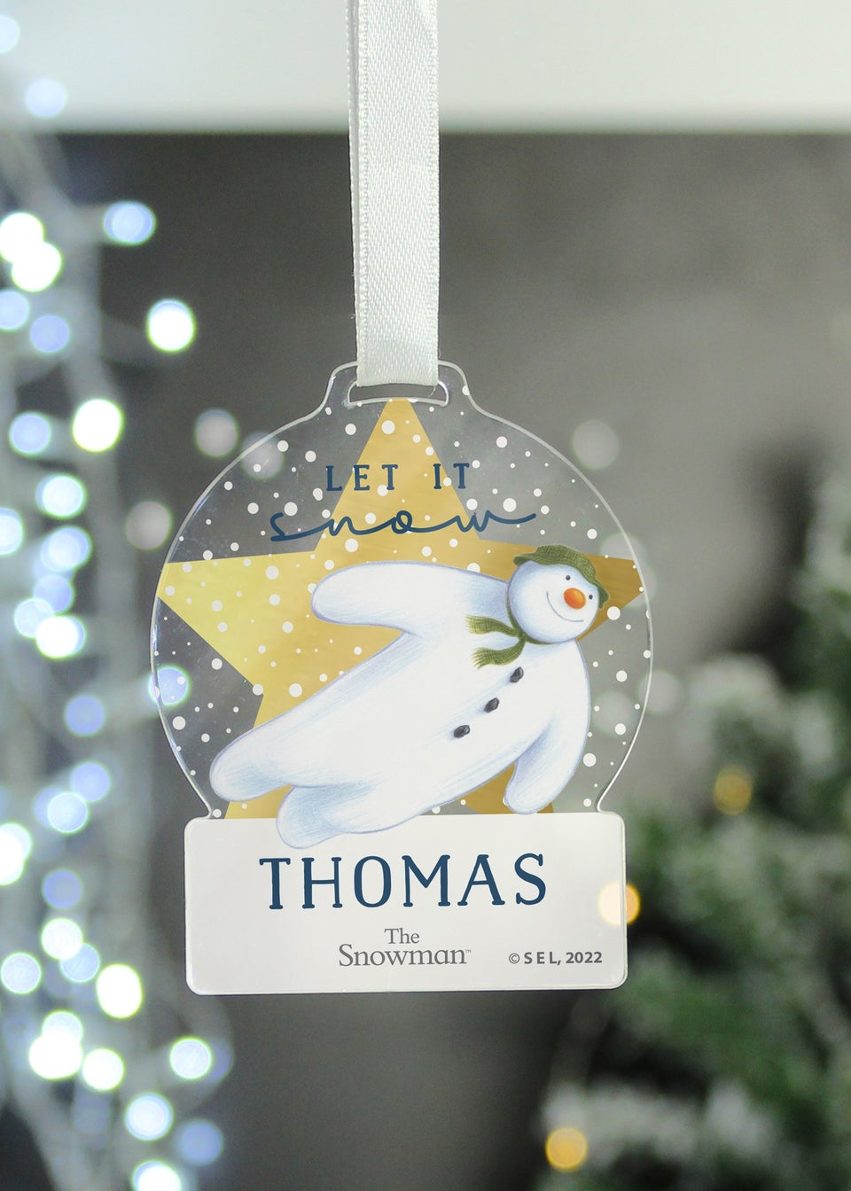 Personalised Memento Company Clear The Snowman Acrylic Decoration