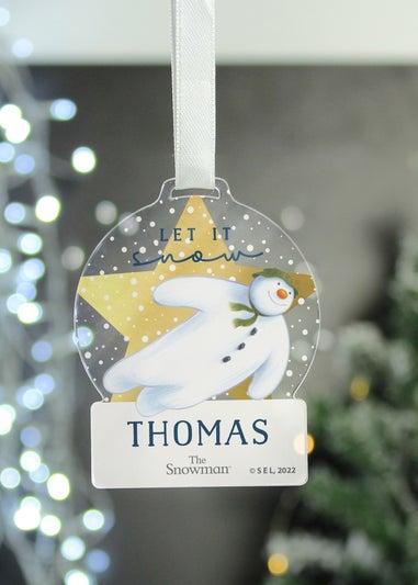 Personalised Memento Company Clear The Snowman Acrylic Decoration