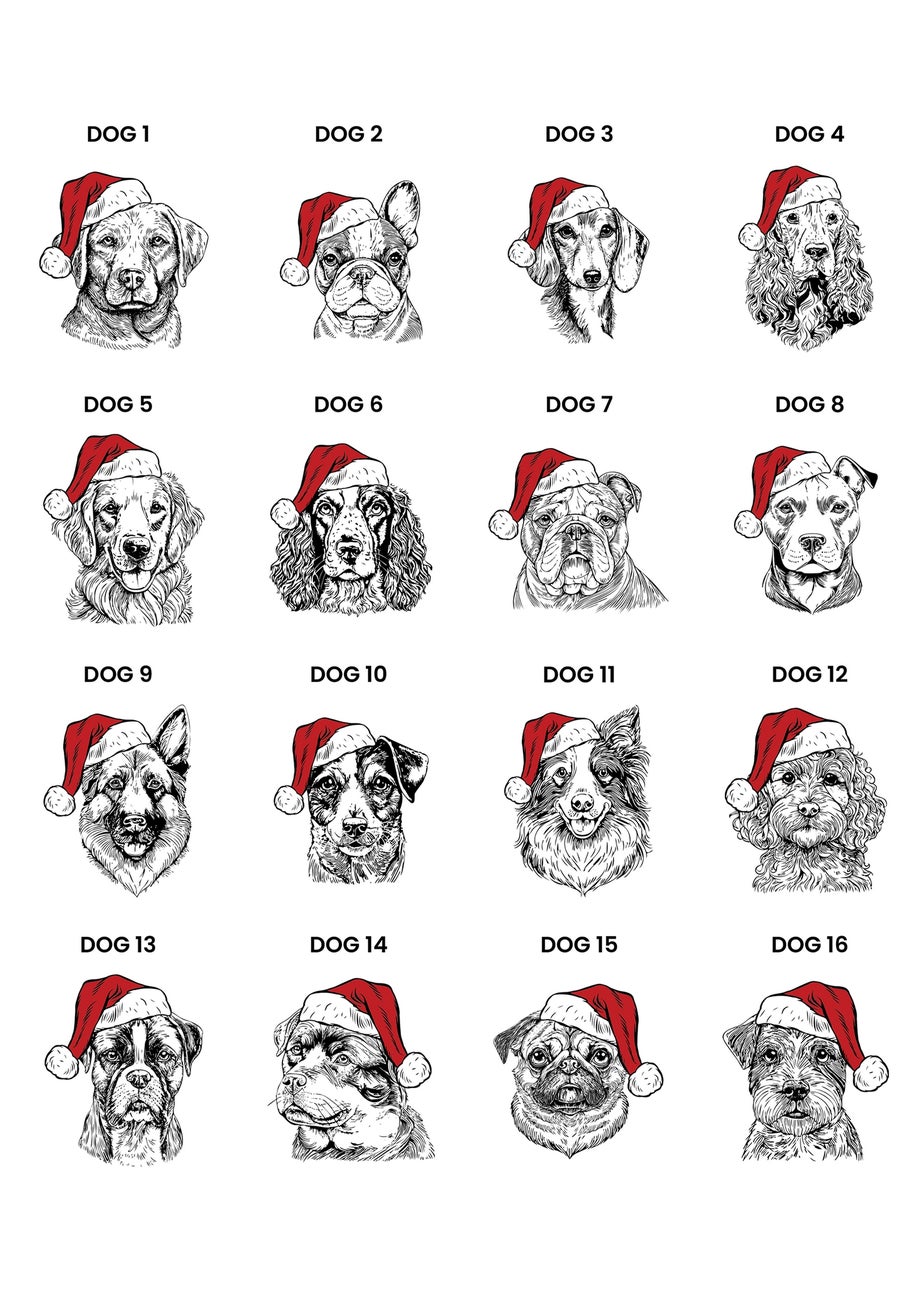 Personalised Memento Company Grey Dog Breed Christmas Stocking