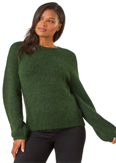 Roman Khaki Soft Knit Blouson Jumper