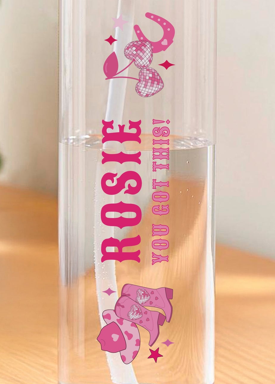 Personalised Memento Company Clear Cowgirl Water Bottle
