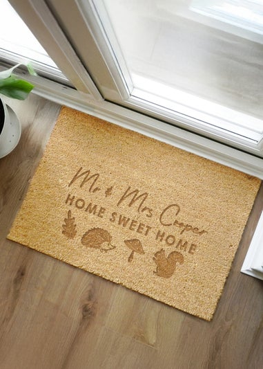 Personalised Memento Company Brown Pumpkin Rectangle Doormat