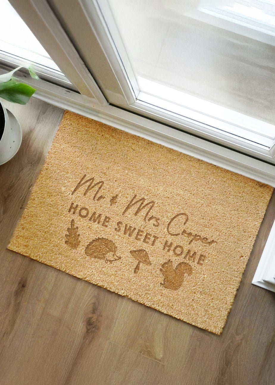 Personalised Memento Company Brown Pumpkin Rectangle Doormat