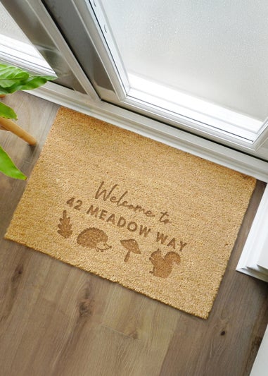 Personalised Memento Company Brown Pumpkin Rectangle Doormat