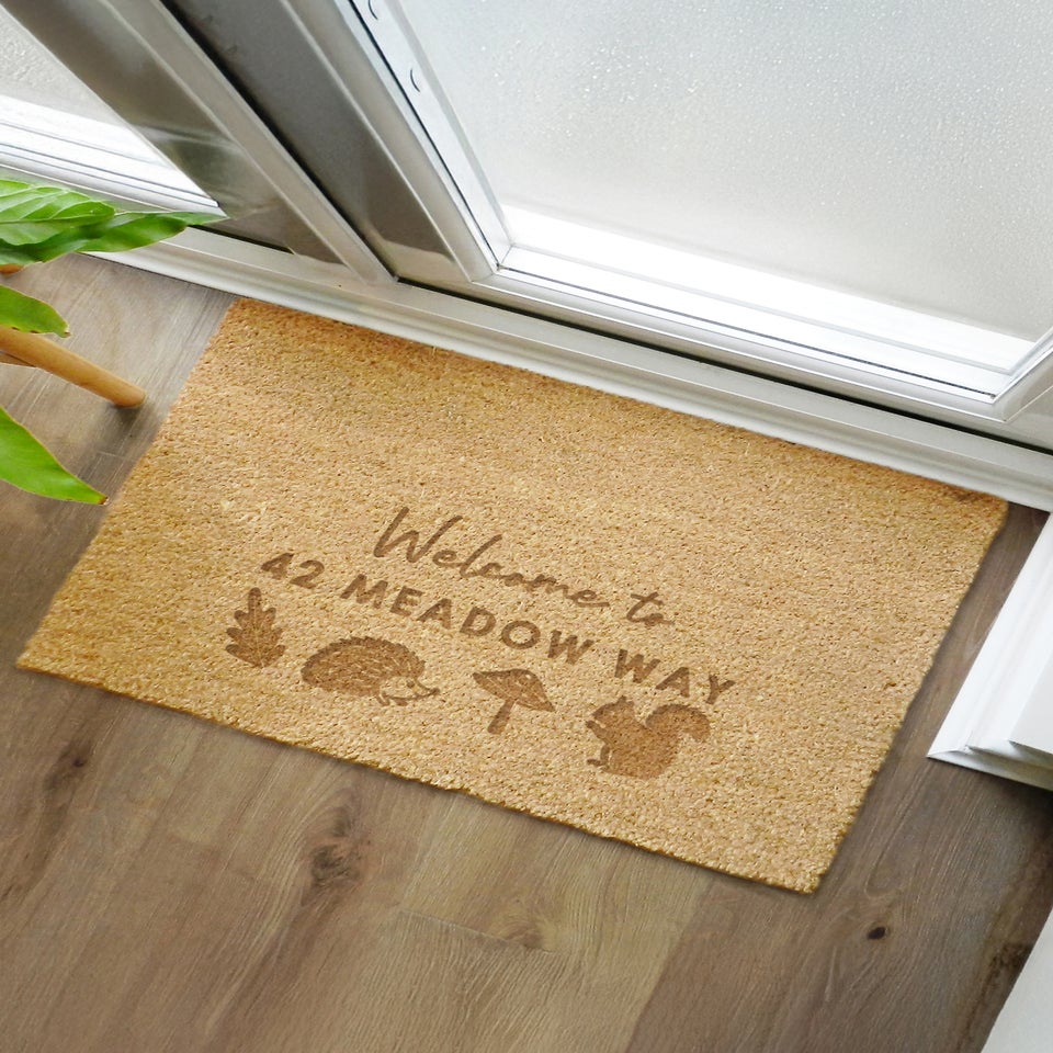 Personalised Memento Company Brown Pumpkin Rectangle Doormat
