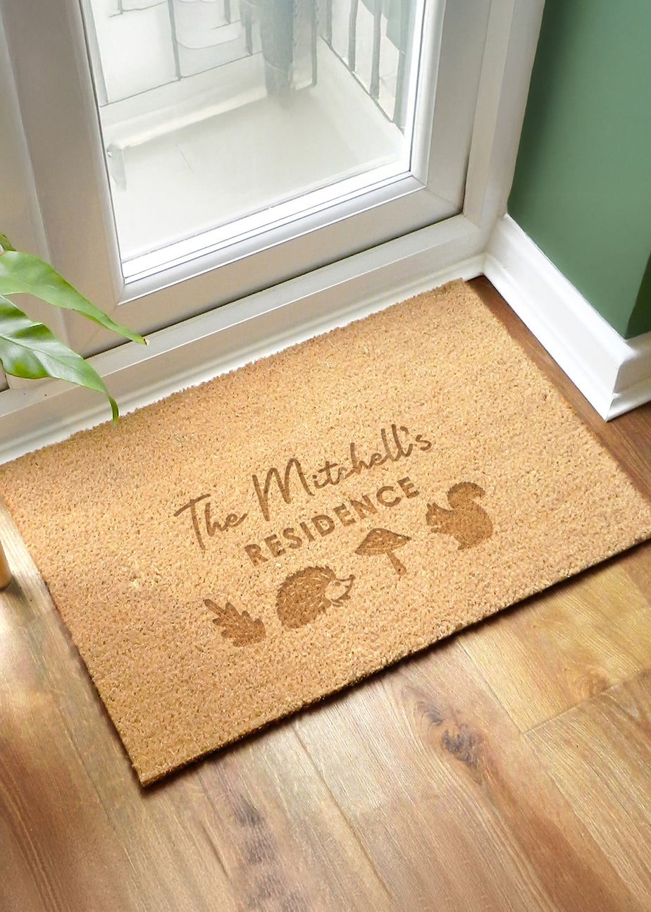 Personalised Memento Company Brown Pumpkin Rectangle Doormat