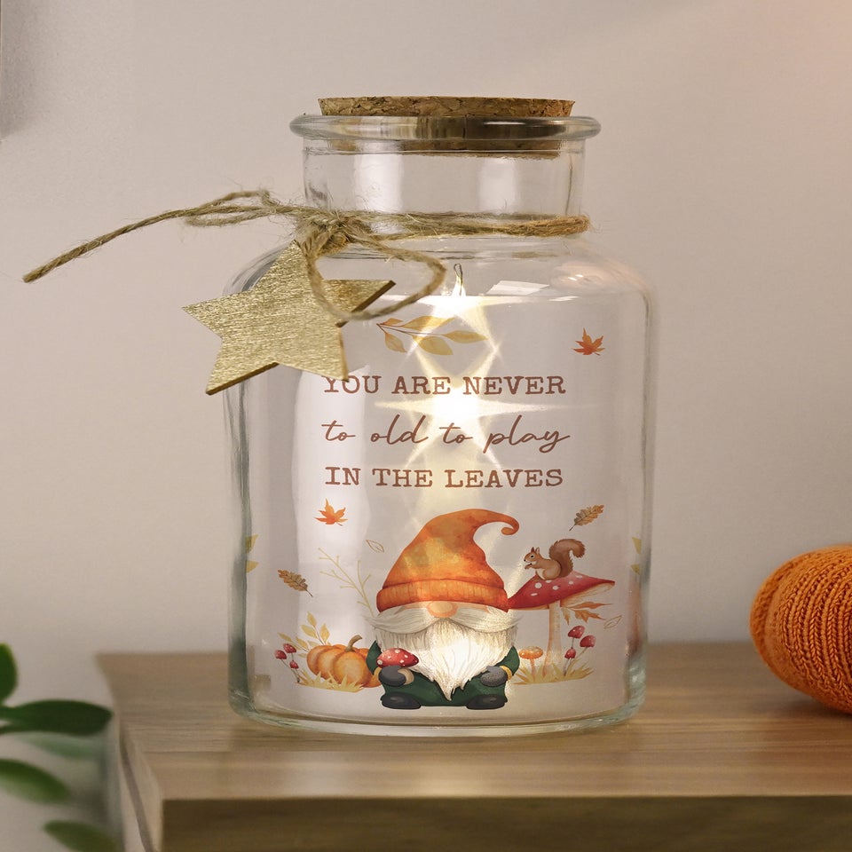 Personalised Memento Company Clear Autumn Gonk LED Light Up Jar