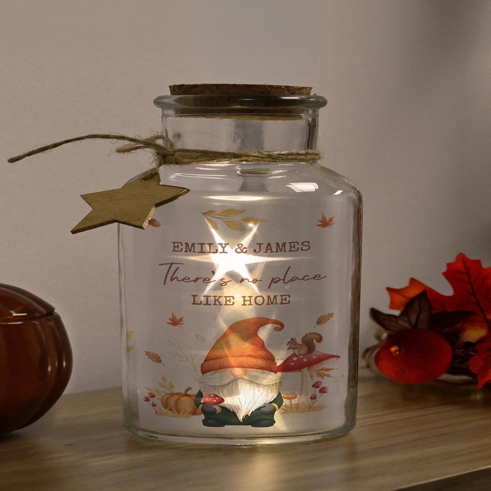 Personalised Memento Company Clear Autumn Gonk LED Light Up Jar