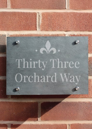 Personalised Memento Company Black Ornate Slate House Sign