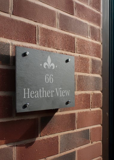 Personalised Memento Company Black Ornate Slate House Sign