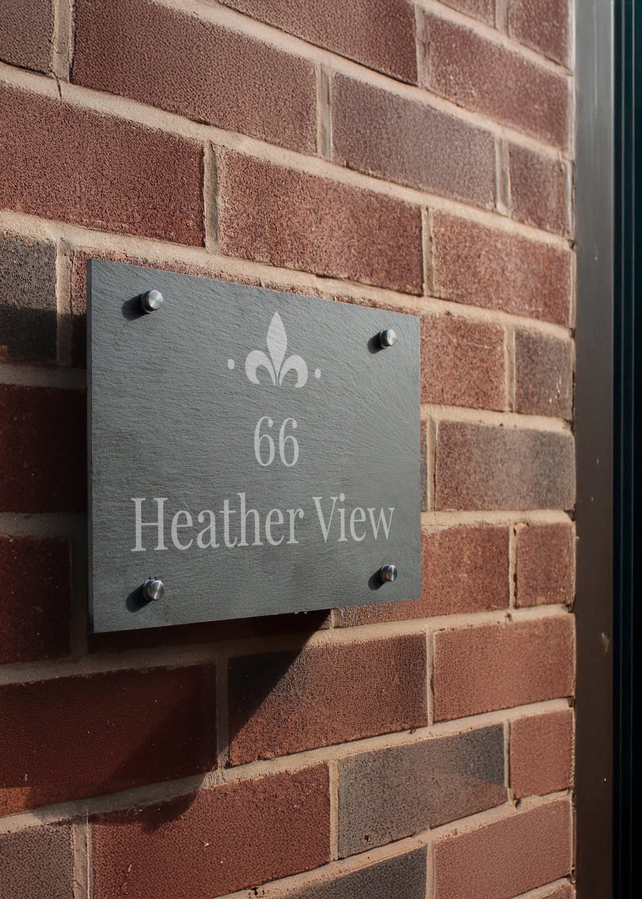 Personalised Memento Company Black Ornate Slate House Sign