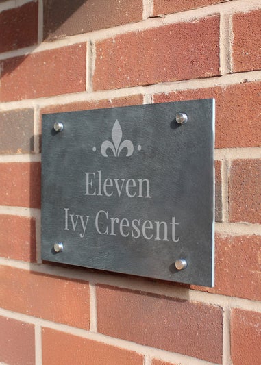Personalised Memento Company Black Ornate Slate House Sign