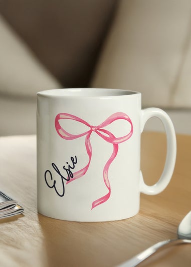 Personalised Memento Company White Bow Mug