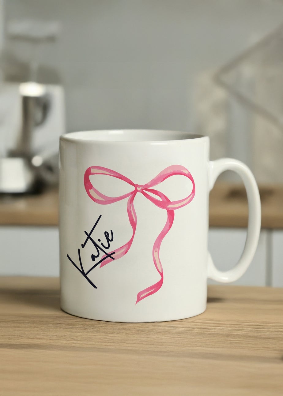 Personalised Memento Company White Bow Mug