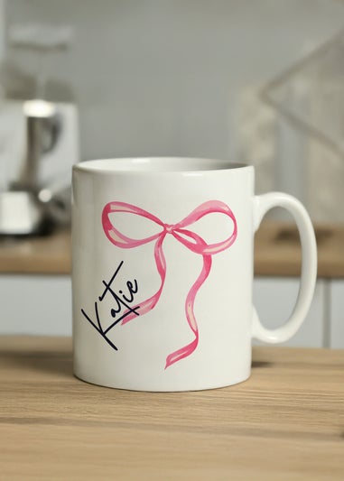 Personalised Memento Company White Bow Mug