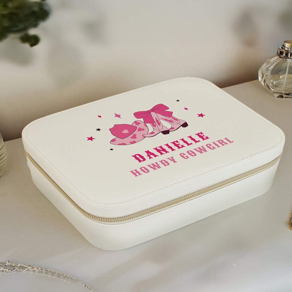 Personalised Memento Company White Cowgirl Travel Jewellery Box
