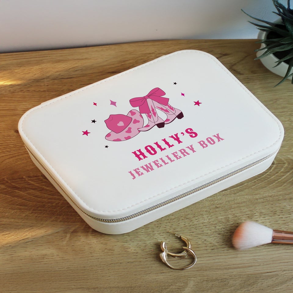 Personalised Memento Company White Cowgirl Travel Jewellery Box