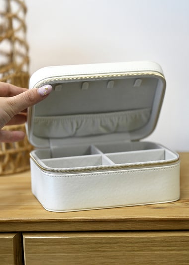 Personalised Memento Company White Travel Jewellery Box