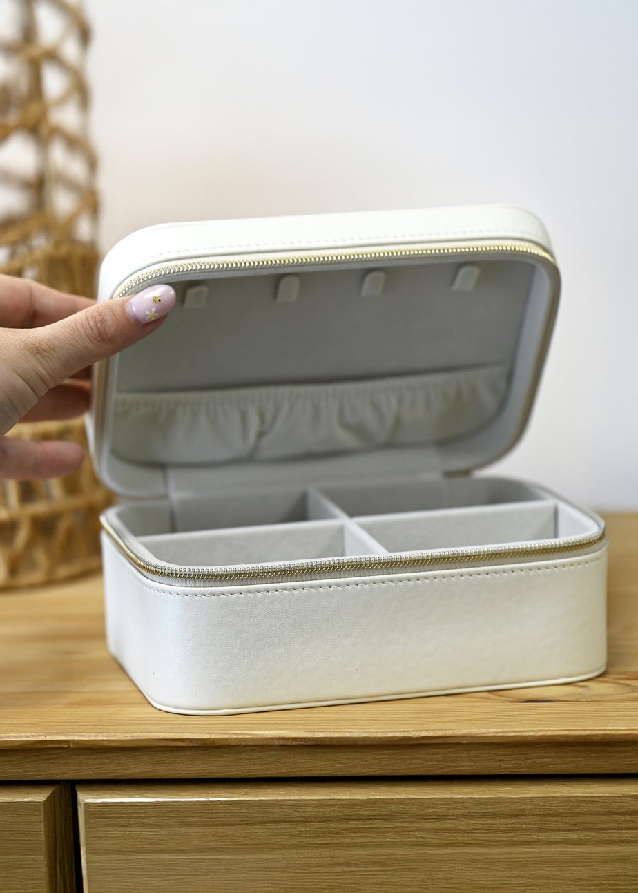 Personalised Memento Company White Travel Jewellery Box