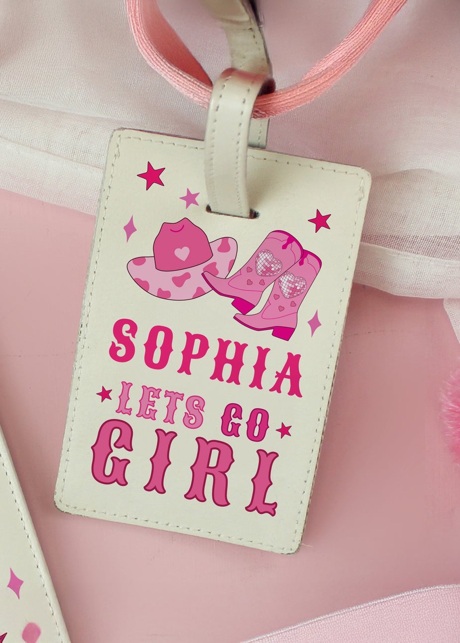 Personalised Memento Company White Cowgirl Luggage Tag & Passport Holder