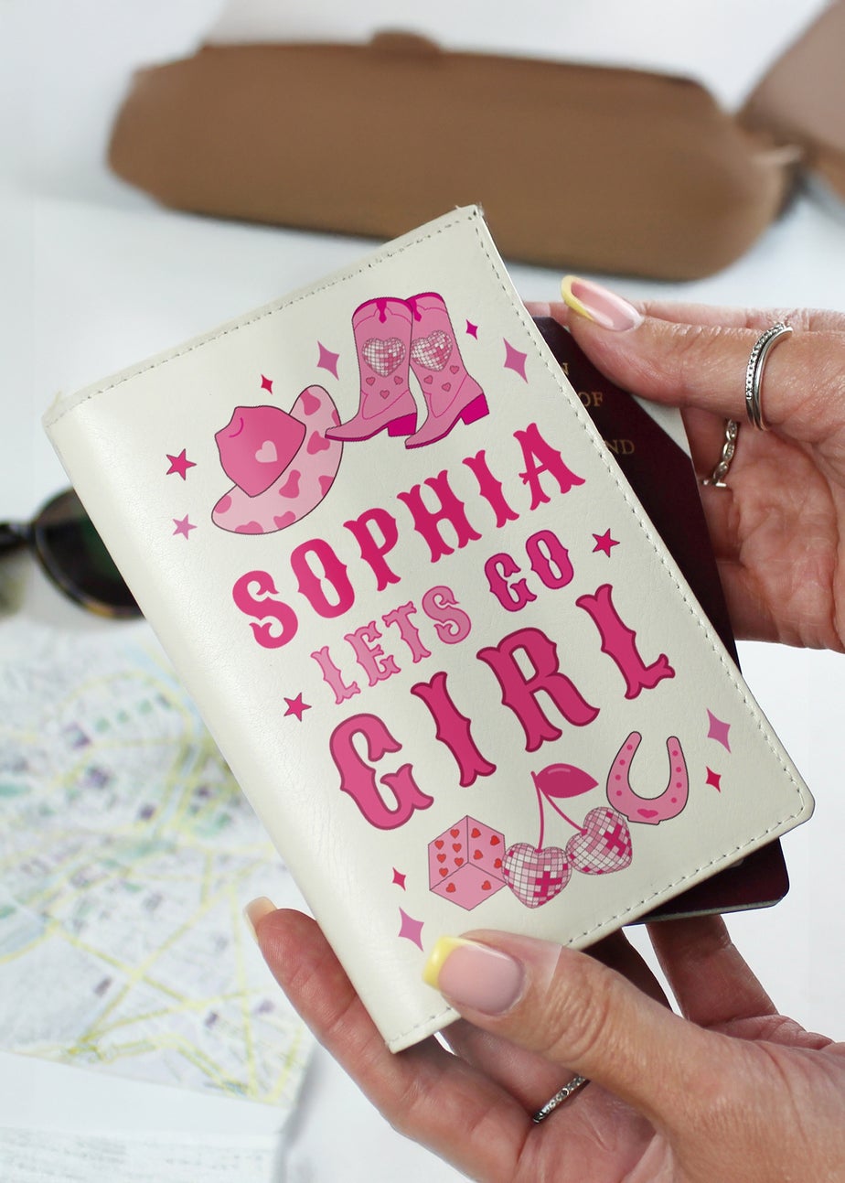 Personalised Memento Company White Cowgirl Luggage Tag & Passport Holder