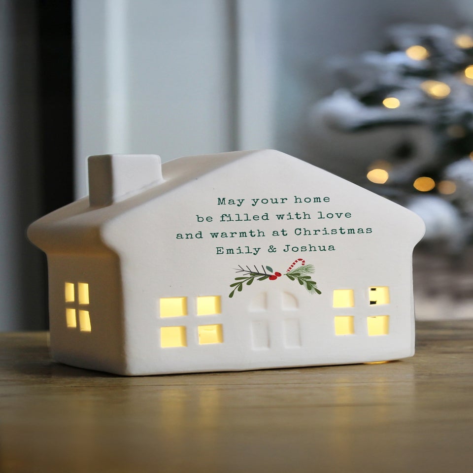 Personalised Memento Company White Christmas LED House
