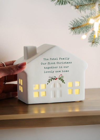 Personalised Memento Company White Christmas LED House