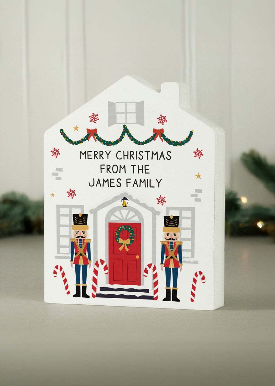 Personalised Memento Company White Nutcracker Christmas House Ornament