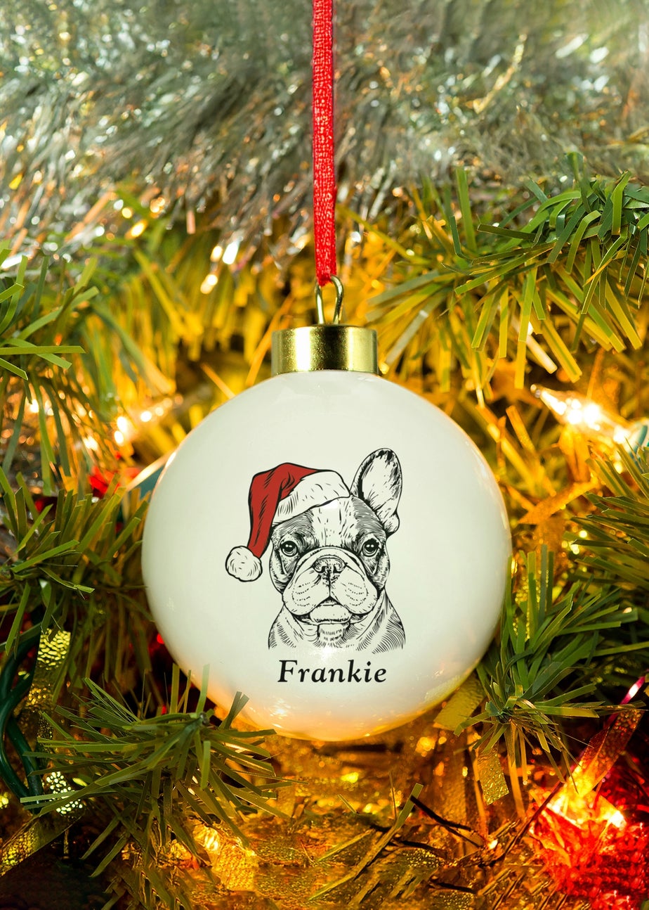 Personalised Memento Company White Dog Breed Christmas Bauble