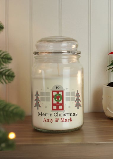 Personalised Memento Company White Home For Christmas Large Candle Jar