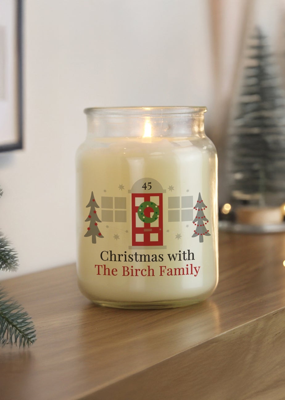 Personalised Memento Company White Home For Christmas Large Candle Jar