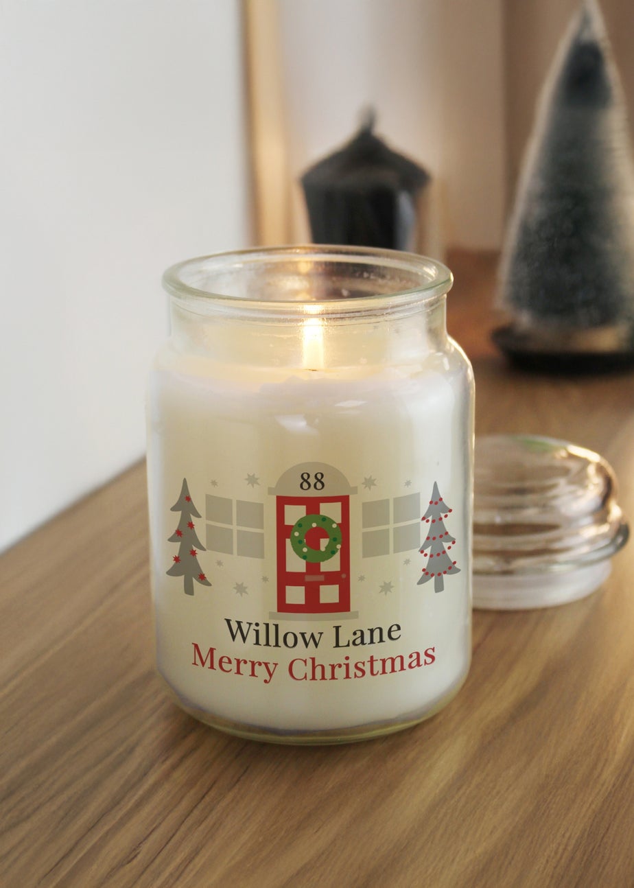 Personalised Memento Company White Home For Christmas Large Candle Jar