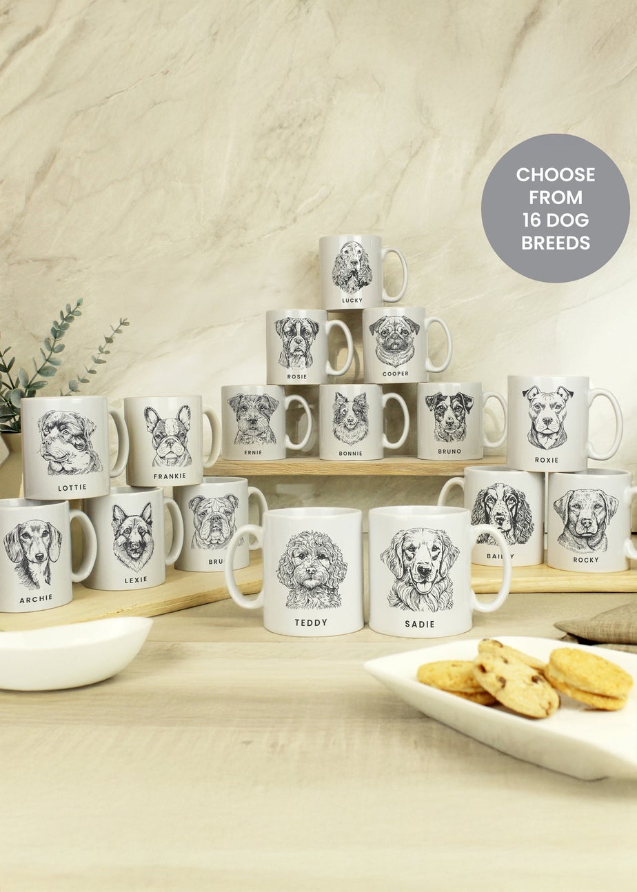 Personalised Memento Company White Dog Breed Mug