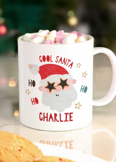 Personalised Memento Company White Cool Santa Plastic Mug