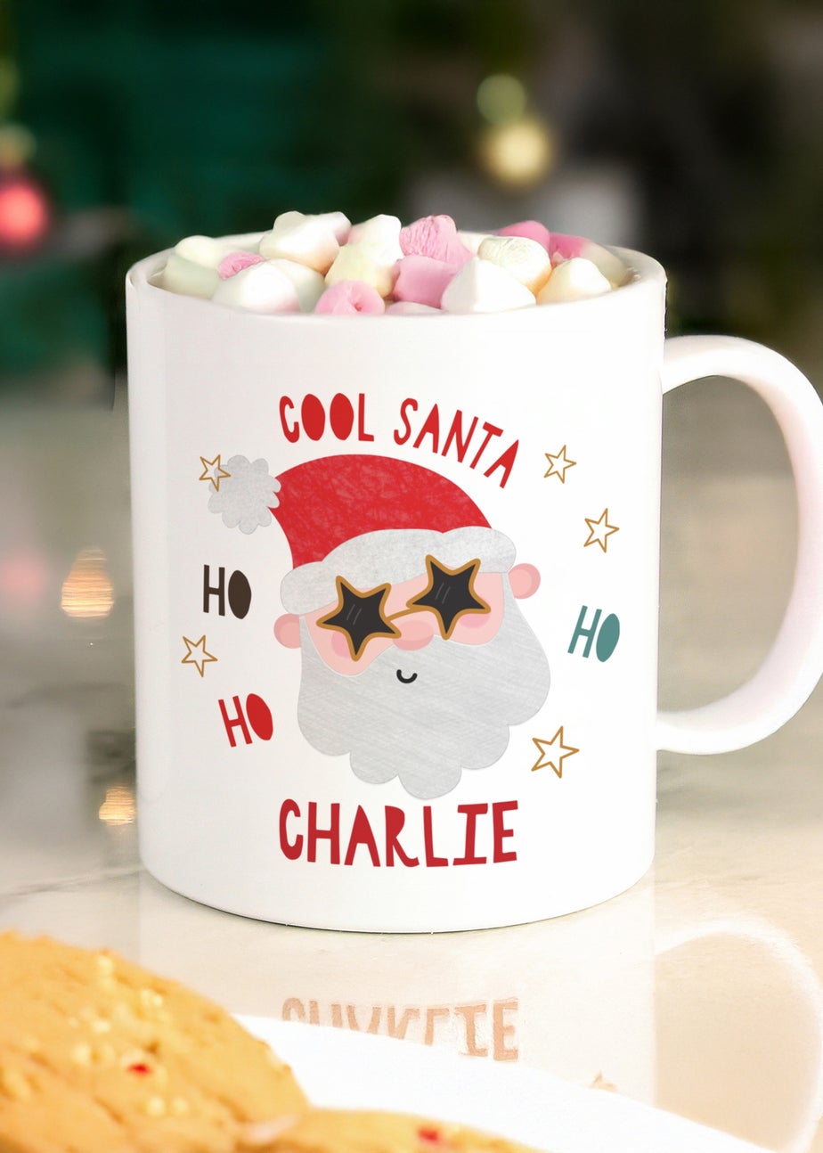 Personalised Memento Company White Cool Santa Plastic Mug