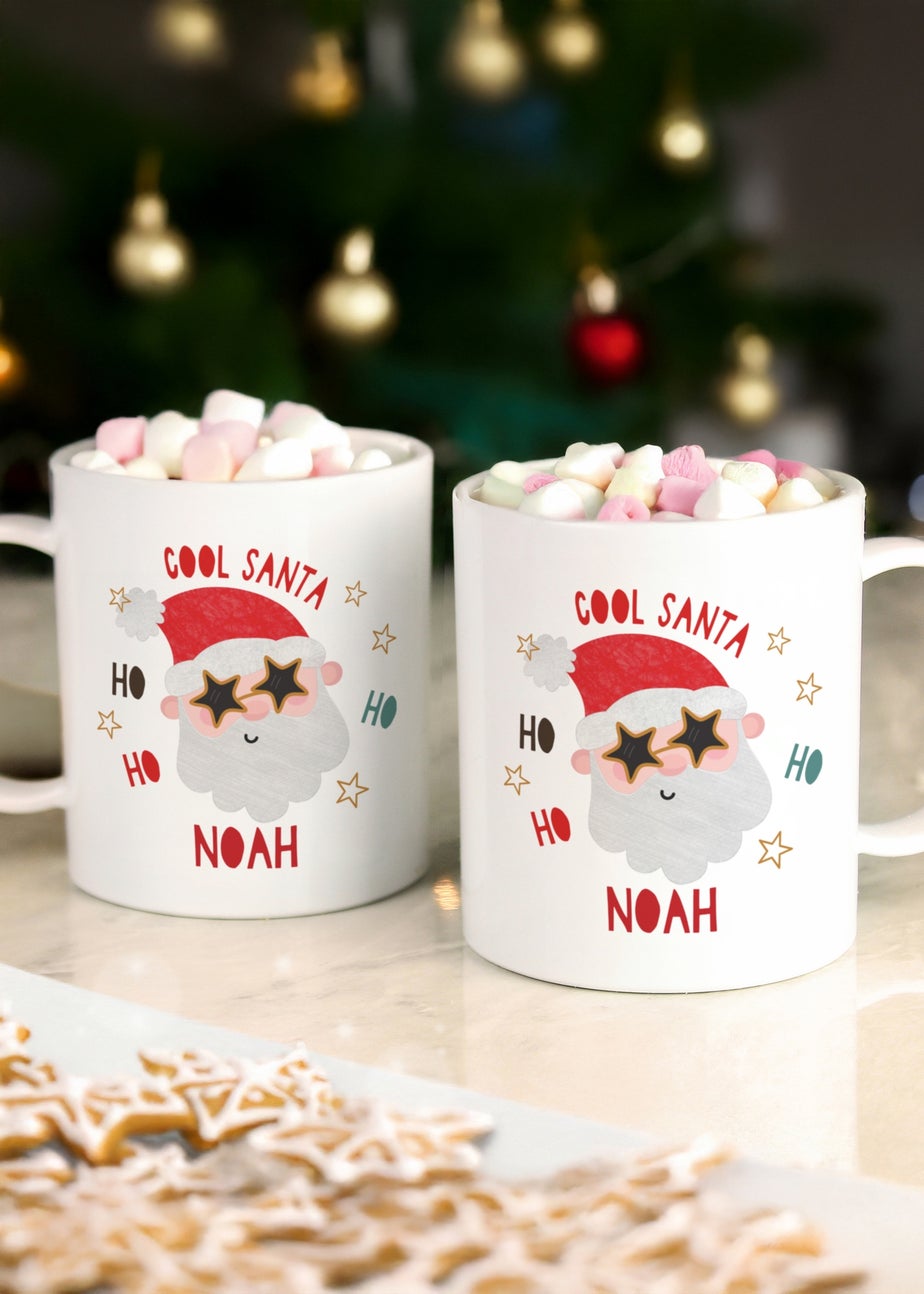 Personalised Memento Company White Cool Santa Plastic Mug