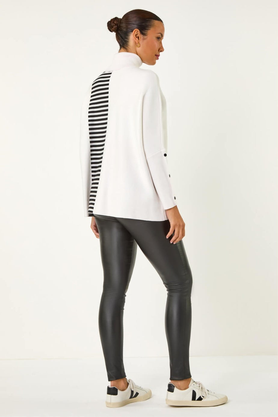 Roman Ivory Stripe Colour Block Jumper