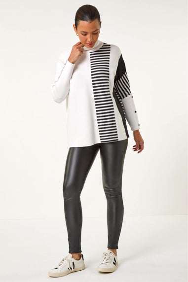 Roman Ivory Stripe Colour Block Jumper