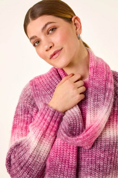 Roman Pink Ombre Knit Scarf & Jumper