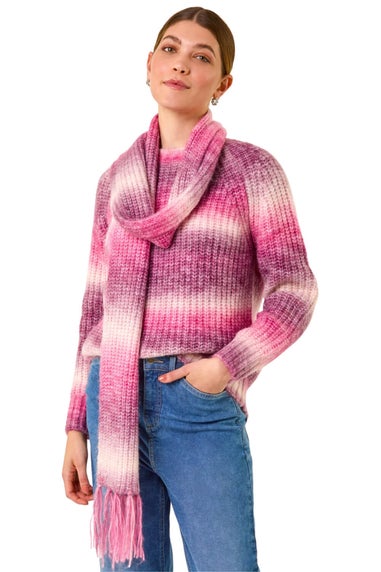 Roman Pink Ombre Knit Scarf & Jumper